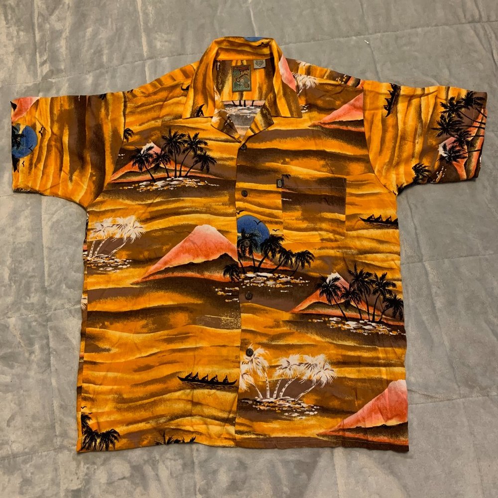 Medium Orange Hawaiian Shirt